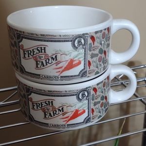 Vintage Houston Foods stackable mugs